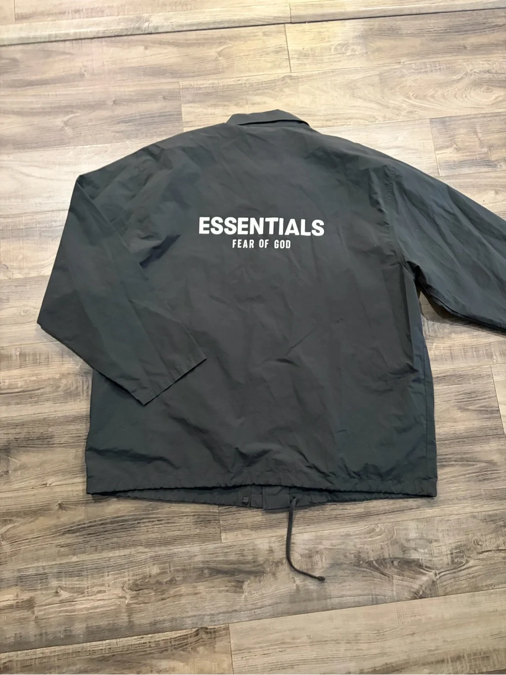 Fear of God Essentials BlacFear of God Essentials Black Nylon Windbreaker Jacket
